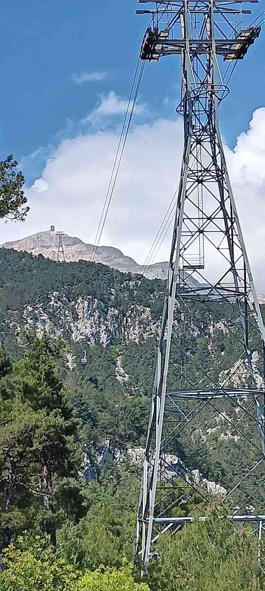 snaphot Kemer, Bilderbuchwetter am Olympia Teleferik Blick von der Talstation zum Gipfel , 29.04.2025 07:09